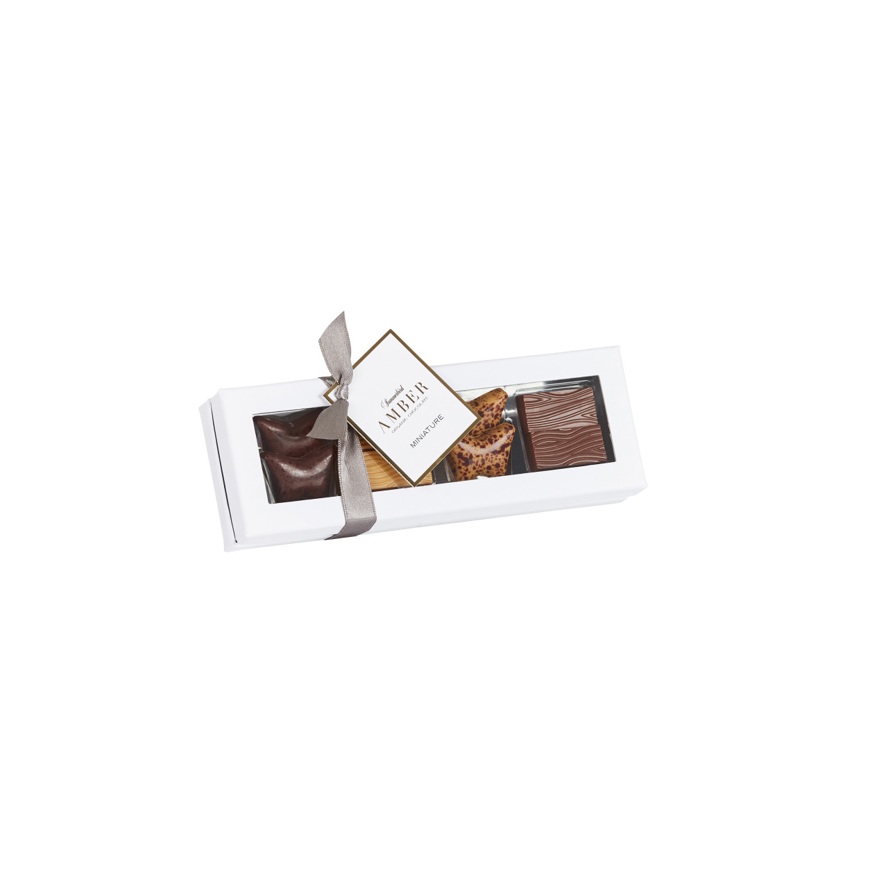 Amber Miniature - Geschenkbox mit 8 raffinierten Bio Amber Miniatur Pralinen